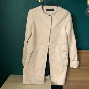 Zara faux suede jacket- blush colored